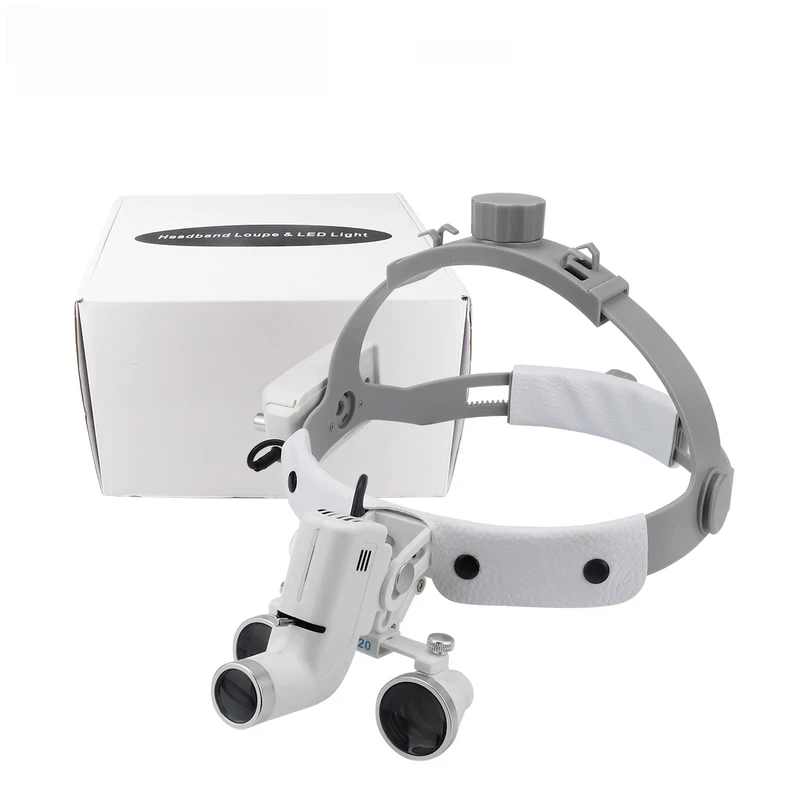 

Adjustable Dental LED Light 2.5X/3.5X Binocular Loupes 5W Headlamp Brightness Spot Control Surgical Headlight for Dental Lab