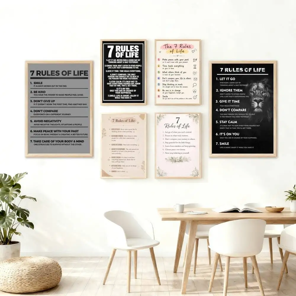 7 Rules of Life lassic Cover Canvas Painting Print Poster For Living Room Wall Art Home Decor Pictures Gift