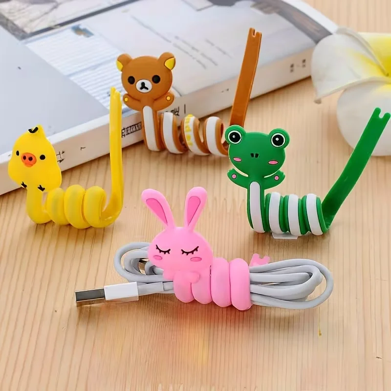 6-piece cute animal-shaped cable storage set - multi-functional data, computer, and travel data cable hub
