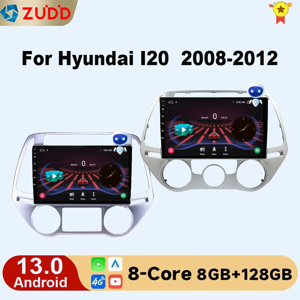 

Android 13 For Hyundai I20 2008 2009 2010 2012 Car Radio Multimedia GPS Navigation 2 Din Carplay DSP 4G WIFI No DVD Player