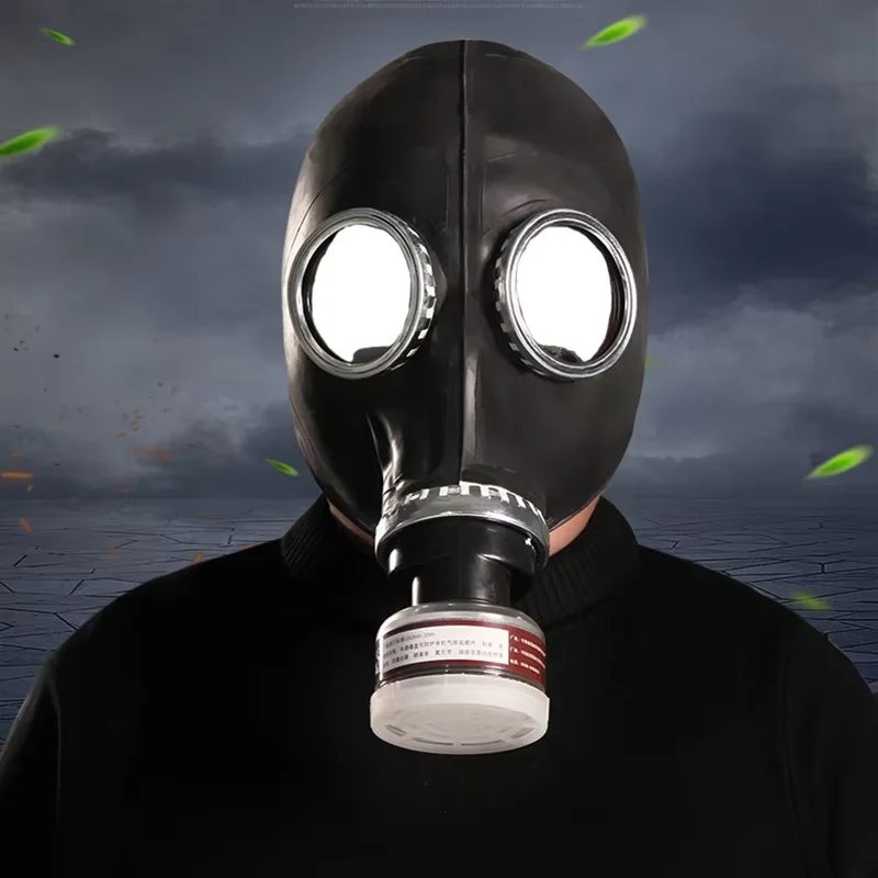 Ghost 64 Full Head Hood Gas Mask Respirator Painting Spray Chemical Prevention Breath Control Mask Halloween Work Safety