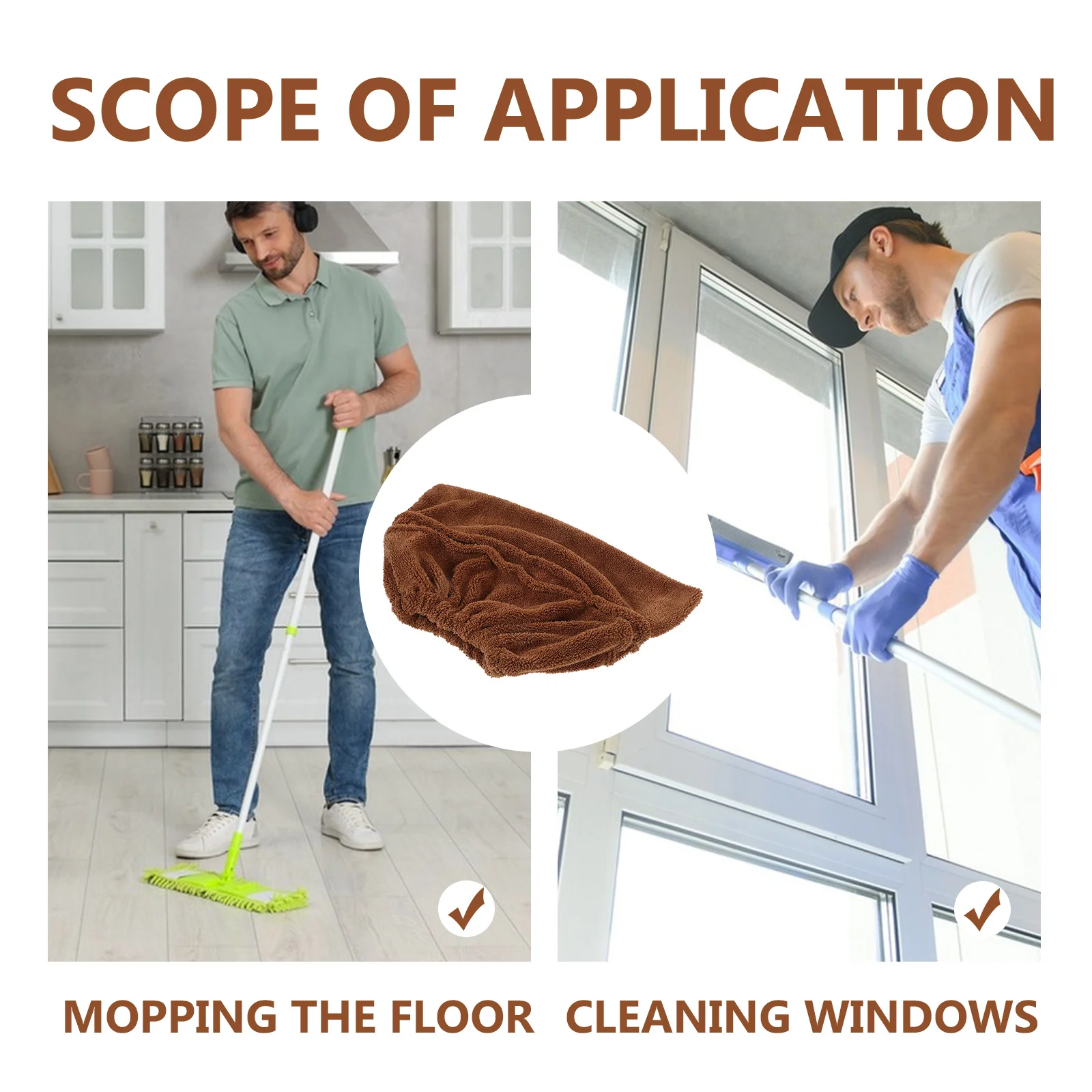 

1Pcs Broom Cloth Cover Coral Fleece Replacement Practical Cleaning Tool Mop Cloth for Hair Water Stains Durable Reusable Long