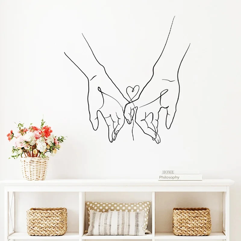 

1Pc Beautiful And Sweet Hand In Hand Wall Stickers Decoration Bedroom, Living Room, Home, Wall Stickers Self Adhesive