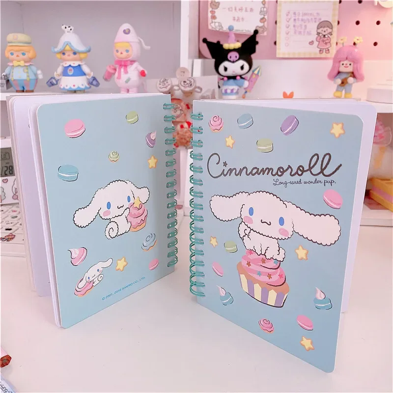 Sanrio Melody Kitty Cinnamoroll Kuromi Cartoon Kawaii Girl Portable Notebook A6 Diary Bobine De Couleur Holiday Gifts