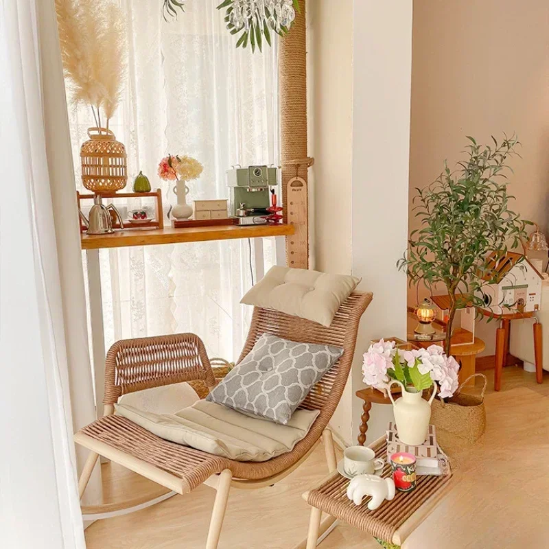 

Chaise Lounge Adult Balcony Home Leisure Rattan Chair Lazy Chair Outdoor Hot sales