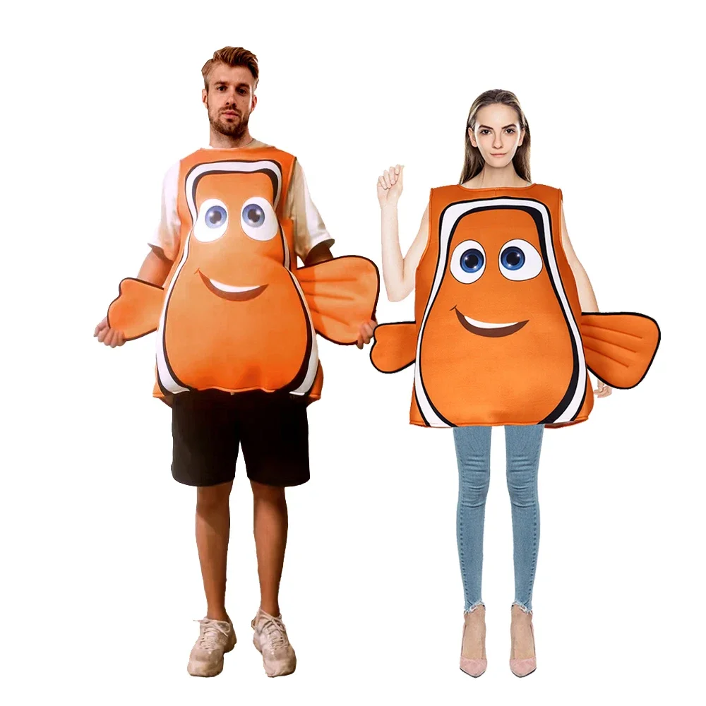 

Nemo Clownfish Costume Halloween Underwater Mobilization Cosplay Outfit Adults Cartoon Performance Sponge Costume