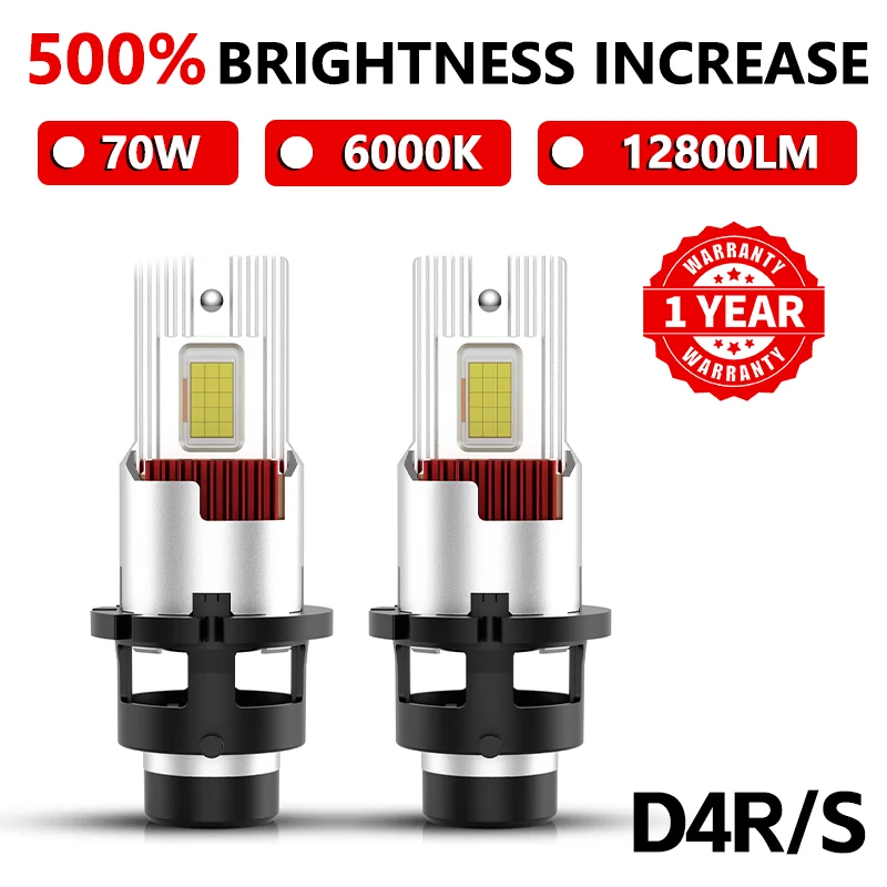 

2PCS D4S Led Headlight Bulbs HID Canbus No Error 70W D2S D2R D4R Xenon Car Lamp Auto Light 12V Plug&Play