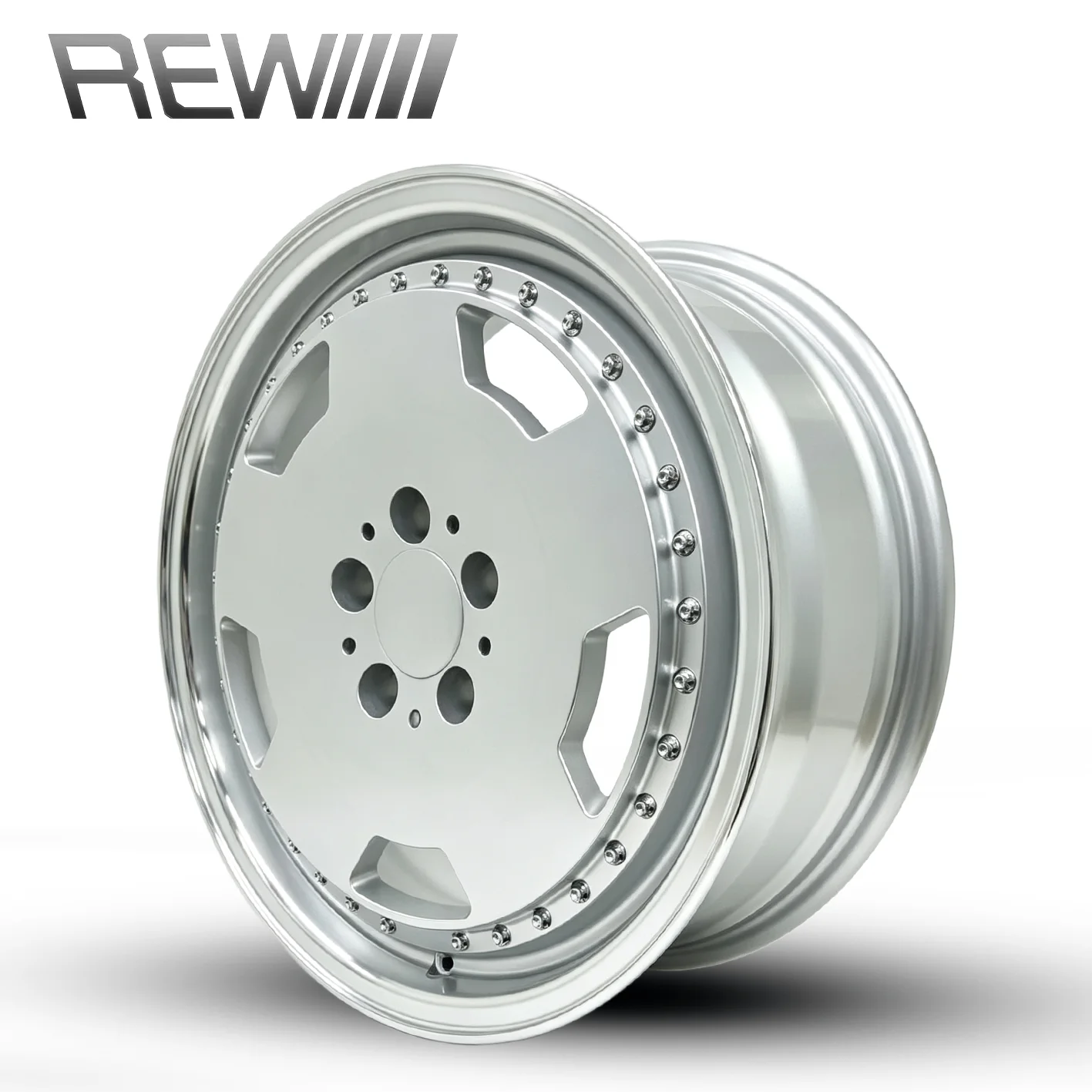 Forged Wheels 19-22 Inch 5x112, Two-Piece Rivet Edging Design, Pressure Tested Impact Resistant High Load Bearing Alloy Rim