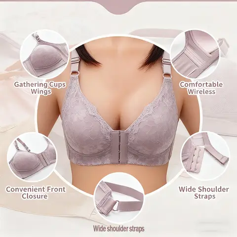 3pcs Plus Size Adjustable Thin Women's Bra Gathered Soft Comfortable Wire-Free Maternity Underwear  Fashion Female Bras