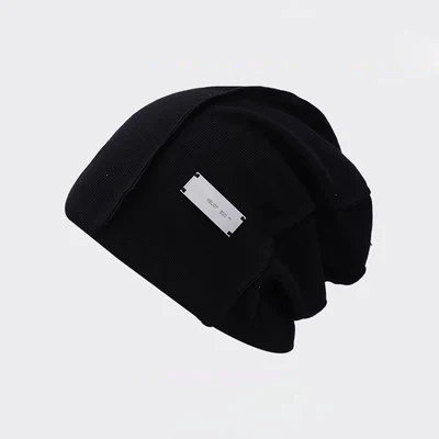 Women Fashion Knitted Beanie Cap Punk Girl Autumn Winter Warm Solid Color Skull Cap Female Street Casual Hip Hop Baggy Hats