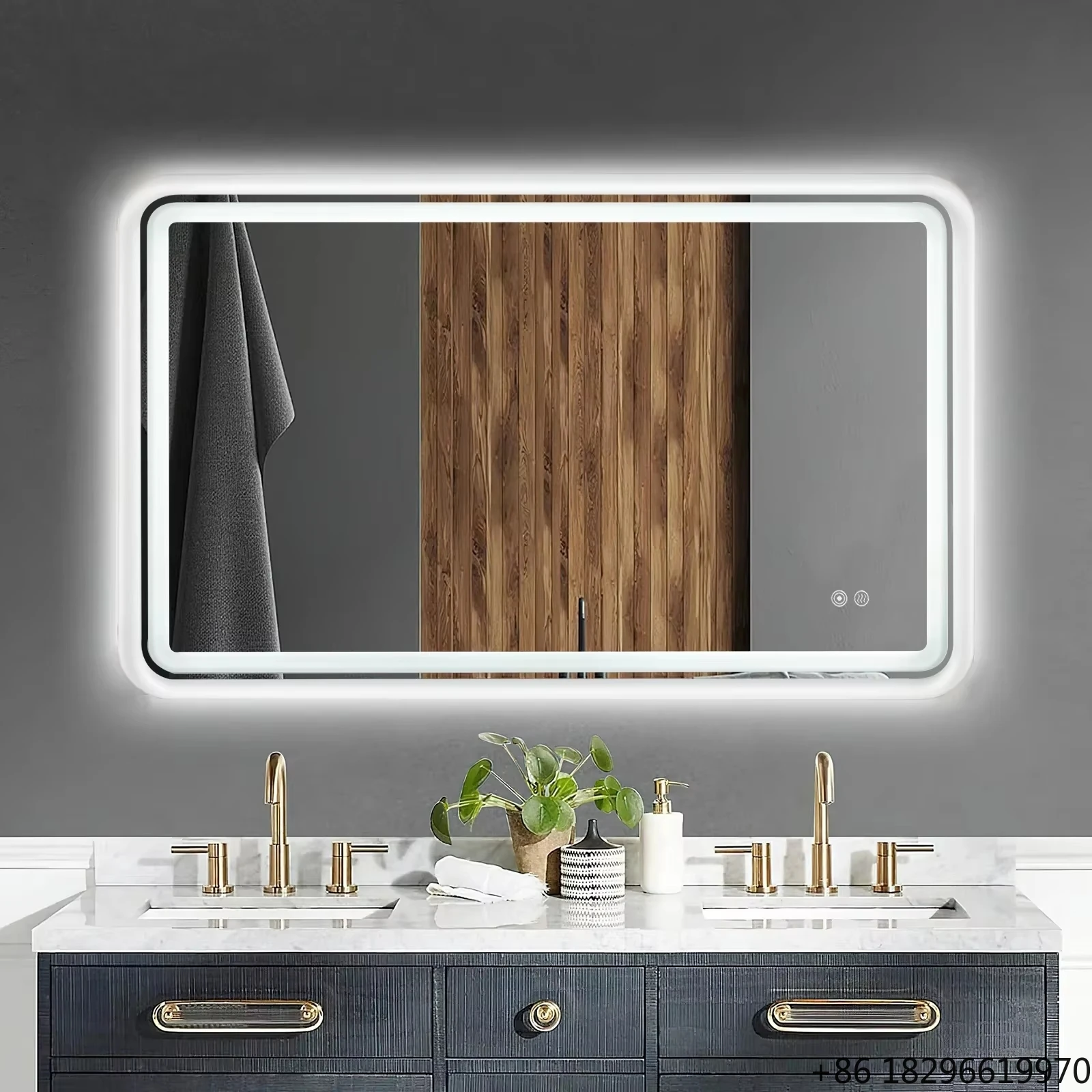 Modern Eco-Friendly Bathroom Vanity Mirror Wall Mounted Irregular Design for Hotel Salon Villa Project B2B Wholesale