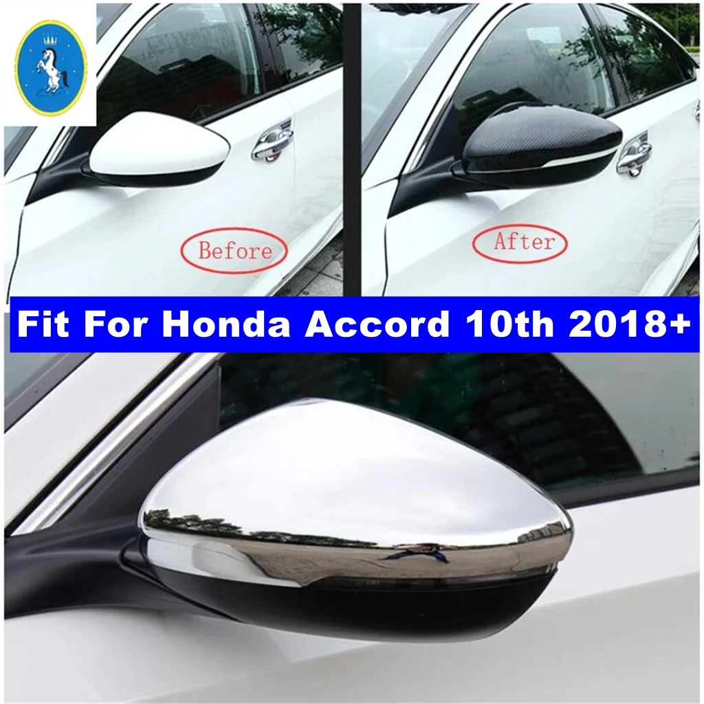 

Car Accessories Outside Door Rearview Mirror Shell Case Cap Cover Trim For Honda Accord 10th 2018 - 2022 Carbon Fiber / Chrome