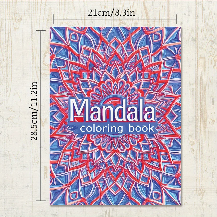 만다라 성인 색칠하기 책 - 8.3x11.2인치 22페이지의 미술 치료 일러스트로 십대와 성인의 불안 완화에 도움