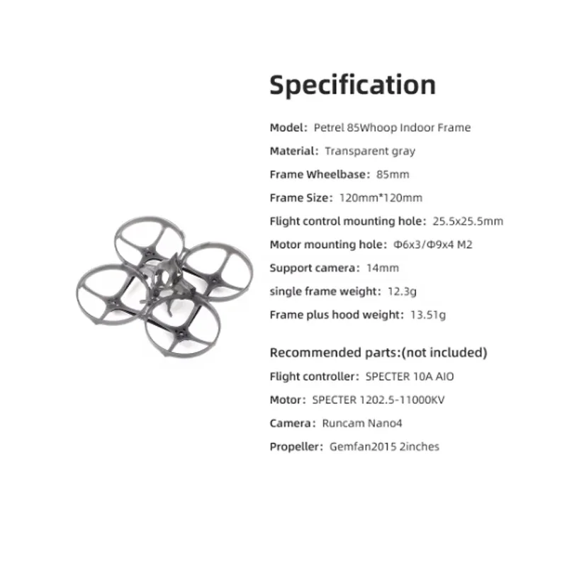 HGLRC Petrel 85Whoop Ultra-light Indoor Frame for FPV Racing Drone