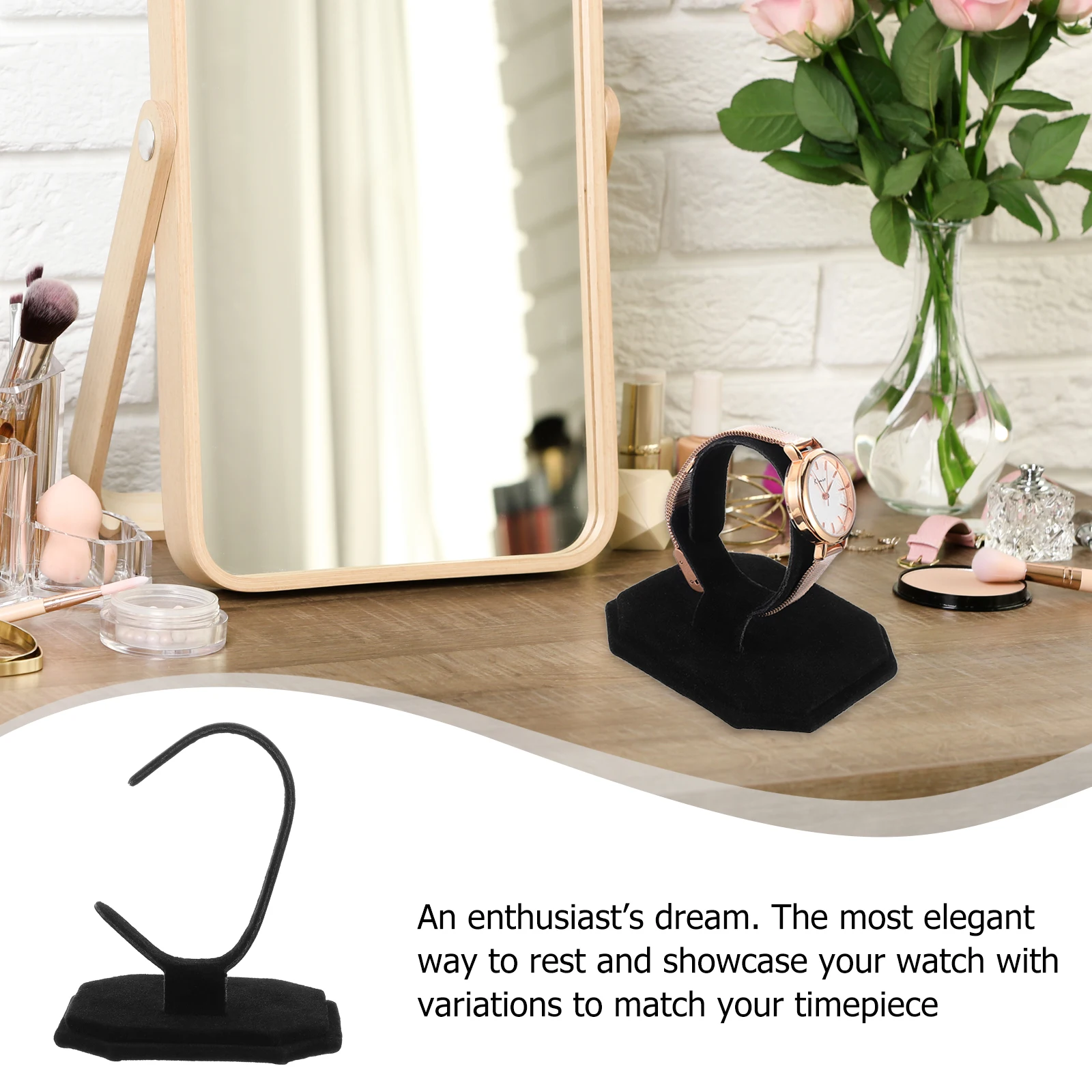 

Suede Watch Stand Jewelry Showcase Display Holder Rack Home Decor Accessory Watch Display Rack Bracelet Holder