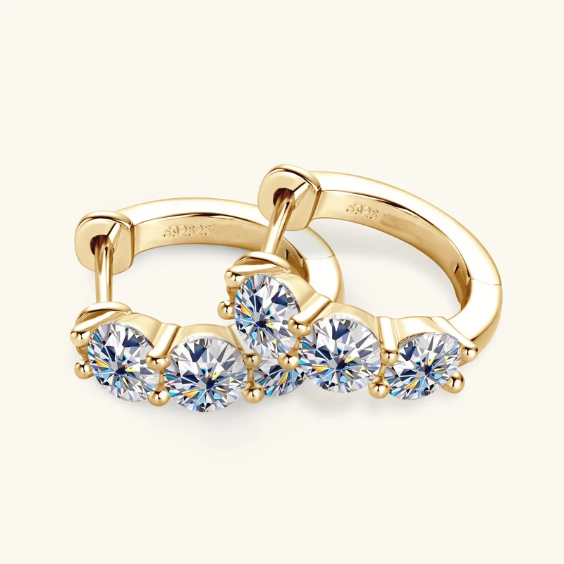 Diese 925 Sterling Silber Moissanit-Ohrringe sind luxuriös und elegant, perfekt für den Alltag. – Detail 2