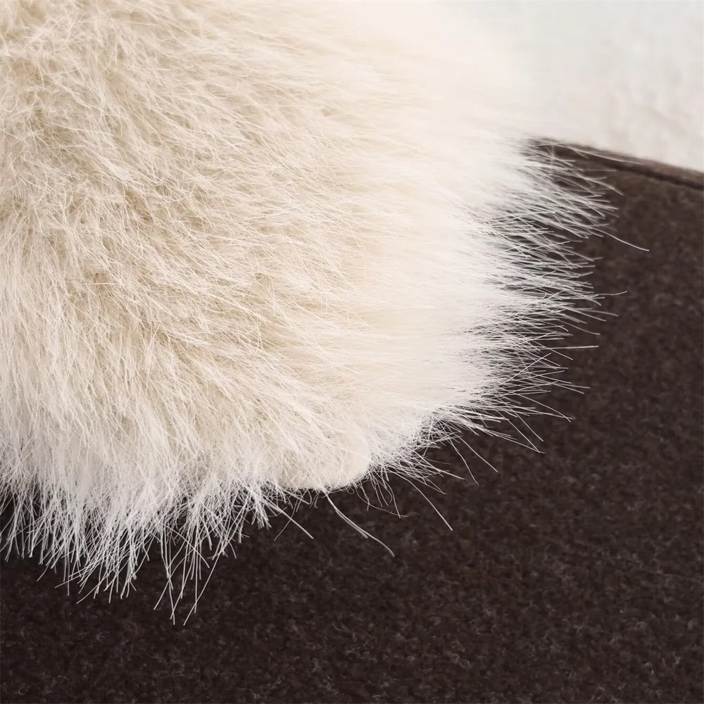 تصميم ملابس نسائية شتوية جديدة عصرية ومتعددة الاستخدامات مع ياقة فرو ومعطف صوفي واسع