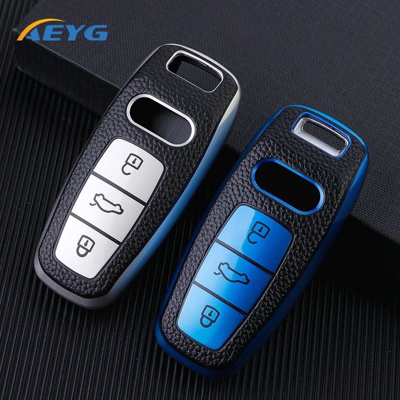 

TPU Car Remote Key Case Cover Shell Fob For Audi A3 A4 B9 A6 A6L C8 A7 S7 4K A8 D5 S8 Q7 SQ8 E-tron Car Key Protector Keychain