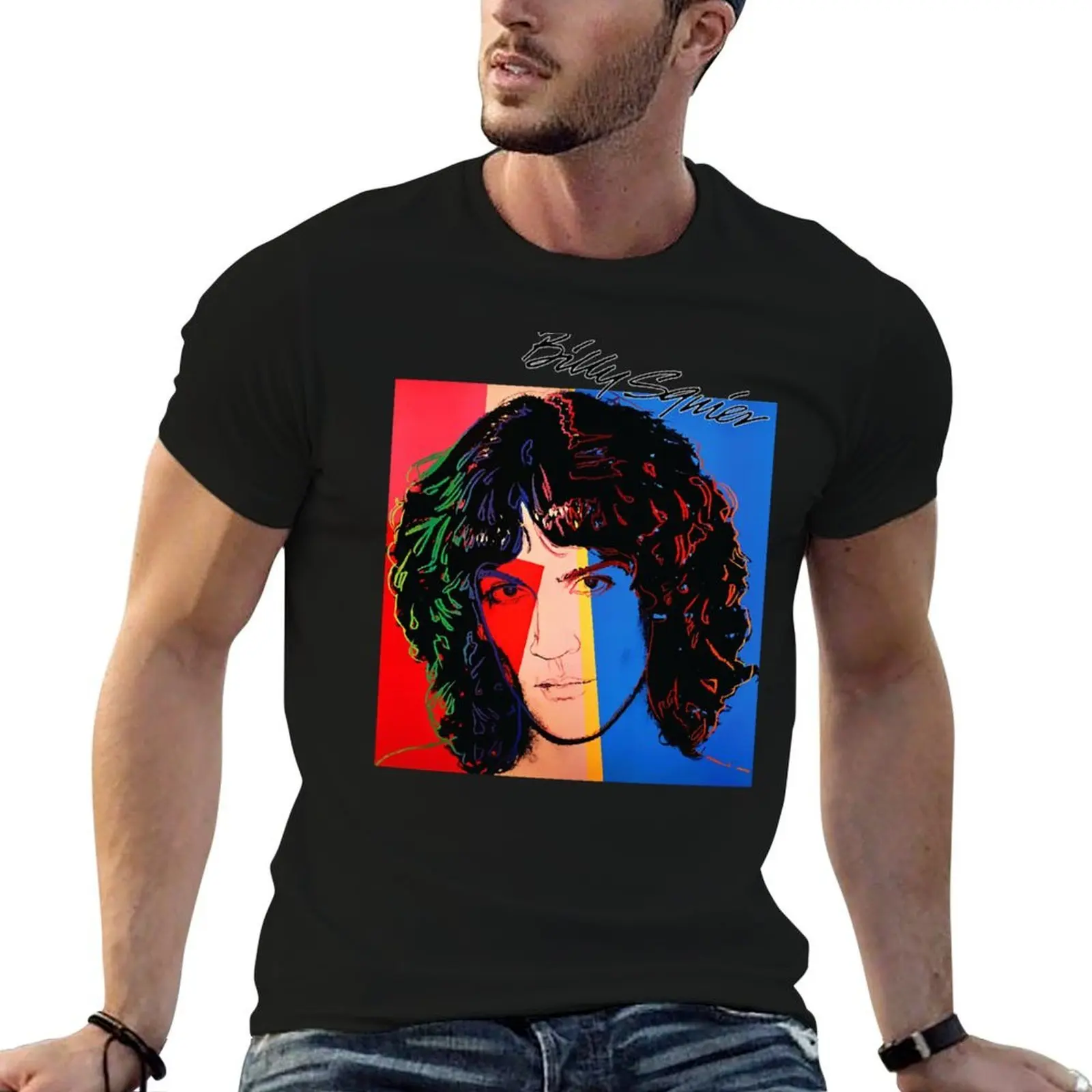 Camiseta Billy Squier para hombre, camisetas de algodón 100% para hombre, camisetas gráficas vintage, camiseta de algodón 100%