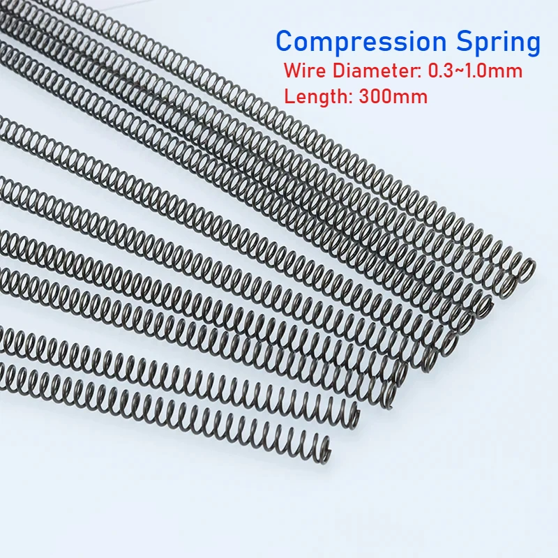 Compression Spring Wire Diameter 0.3/0.4/0.5/0.6/0.8/0.9/1mm Length 300mm Y-type Pressure Helical Coil Rotor Long Soft Springs