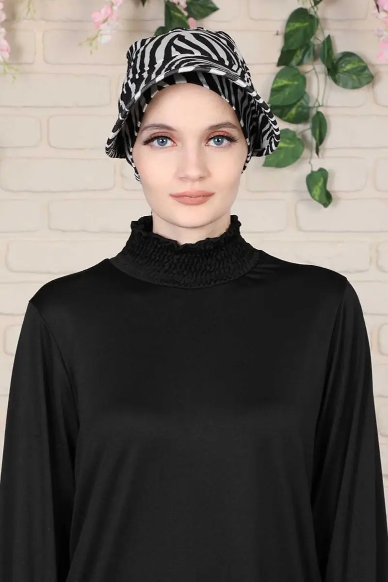 Gekämmte baumwolle kappe mit Zebra muster