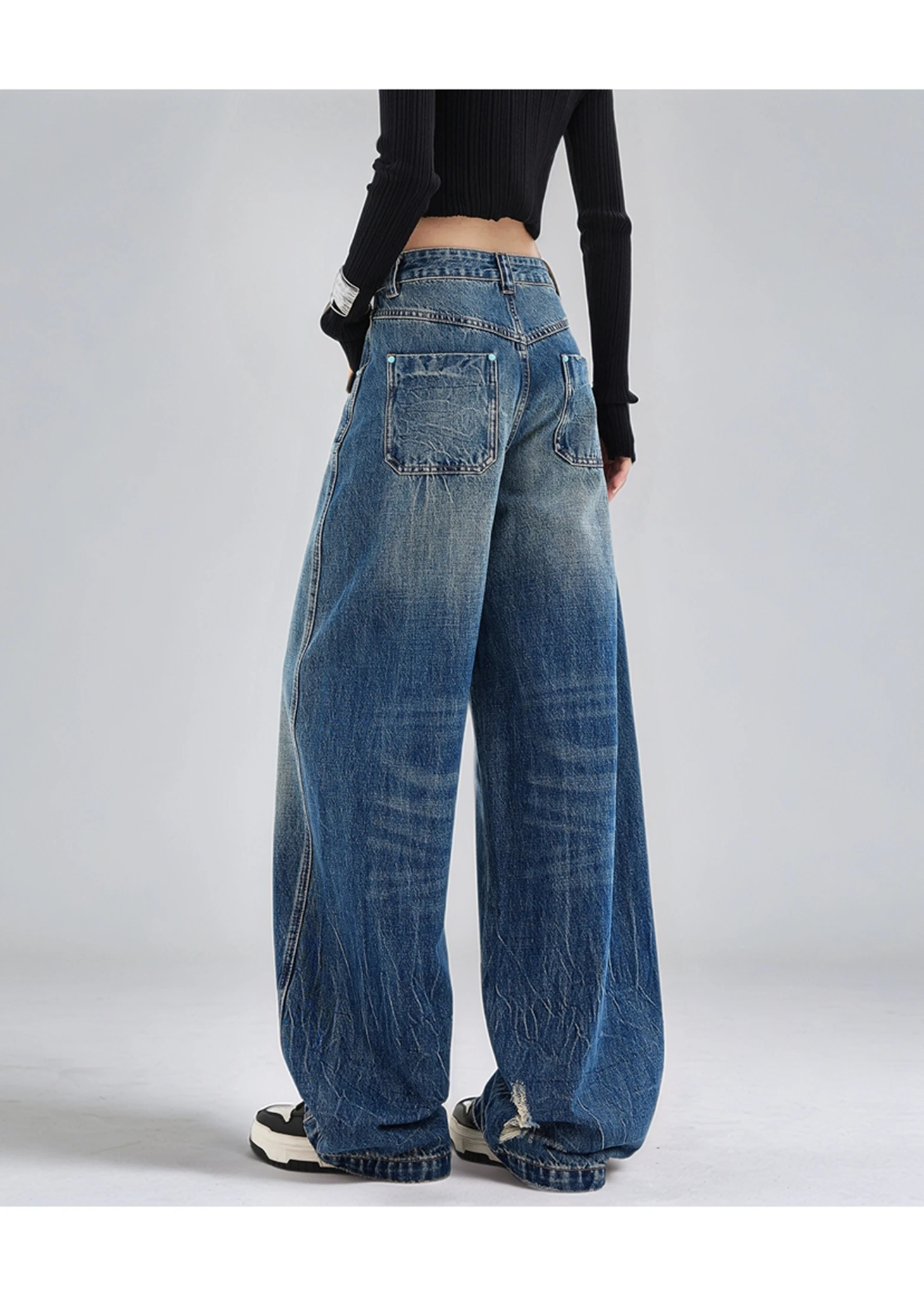 

ШИКАРНЫЕ джинсы унисекс для мужчин и женщин, джинсовые брюки в американском стиле ретро, джинсовые брюки бойфренда, уличные разрушенные свободные брюки для влюбленных