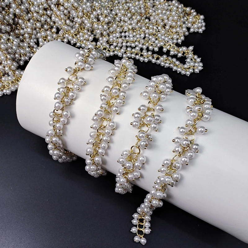 

Irregular Gold Pearl Chain Trim DecorativeTassel Wedding Headband Necklace Bracelet Earrings Pendants DIY Decorative Accessories