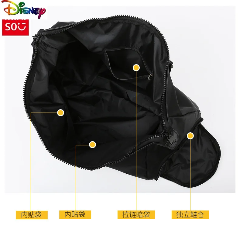 Disney Fashion Diamond Set Mickey Travel Handbag for Women, Large Capacity Outdoor Multi functional Storage Luggage Bag