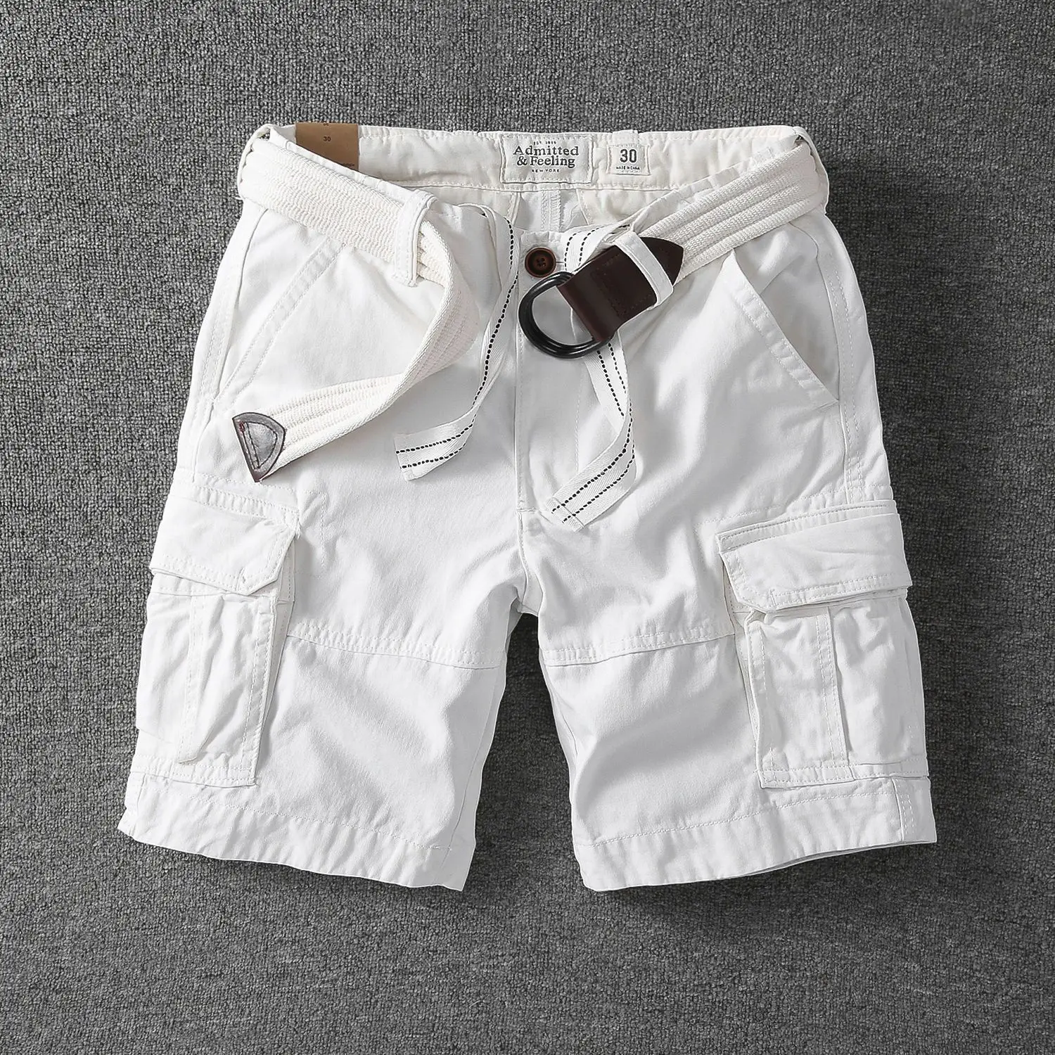 Fashion 2026 Retro Heavy-washed Multi-pocket Tooling Half Pants Summer Men's Loose Straight Casual Cotton Workwear Pants Shorts