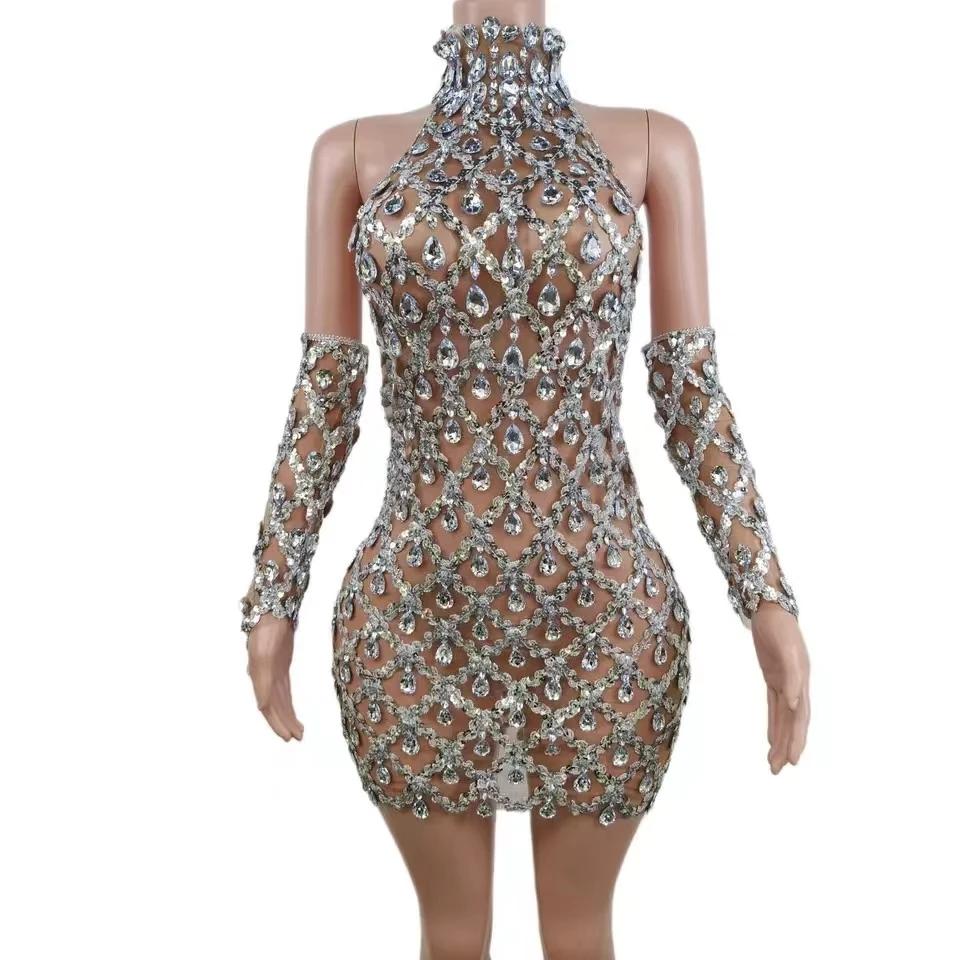 Dress Gloves, Rhinestone Luxury Sleeves, Birthday Party Gloves, Sparkling Sleeves Birthday party dress