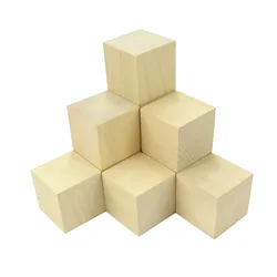 Kwadratowy blok drewna 8*8*8 mm-60 * 60*60mm niedokończone drewniane kostki DIY Model materiał dekoracja rzemieślnicza puzzle dokonywanie nauczania części