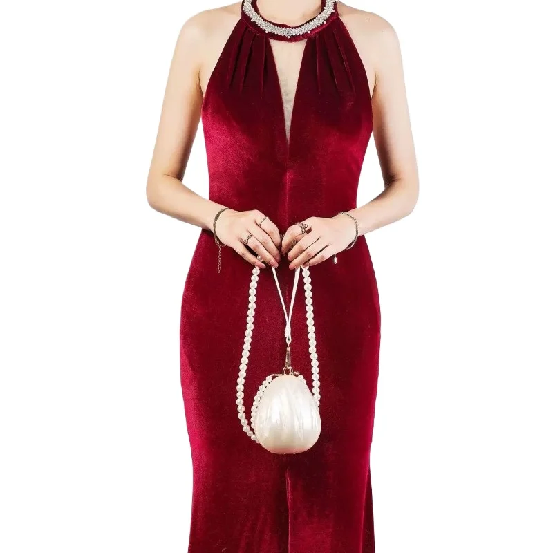 

Women's European American New Shoulder Oblique Span Bag Special-shaped Shell Acrylic Bag Fashionable Wedding Dinner Clutch Bag