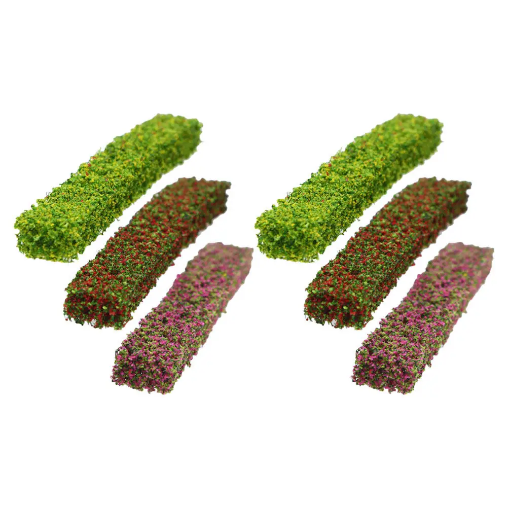 6Pcs Miniature Shrub Clusters Realistic Static Bushes for DIY Railway Scenery Architectural Landscape Garden Diorama Green