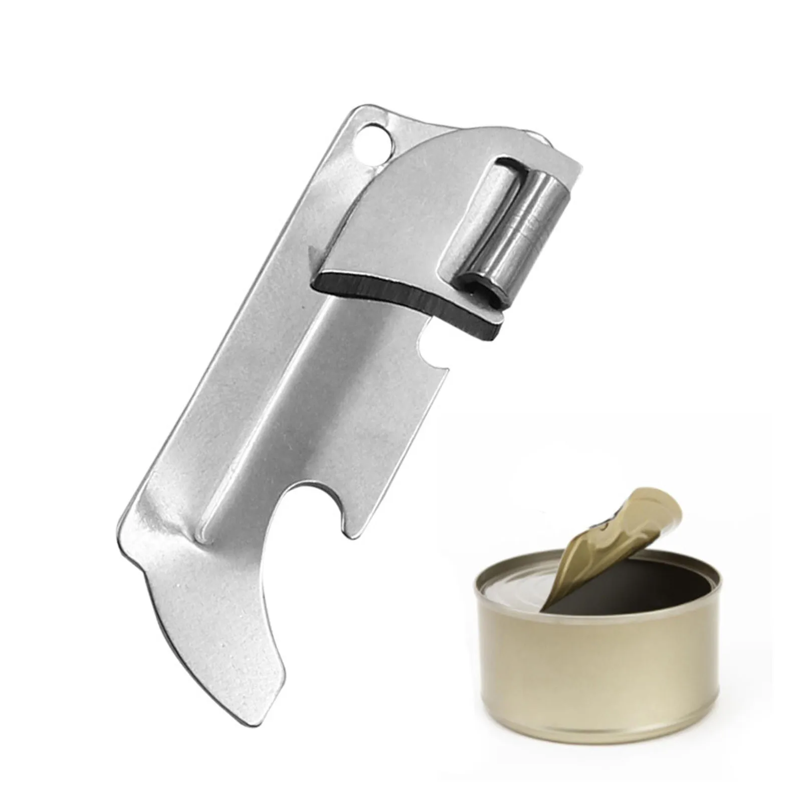 

2 шт. открывалка для консервных банок 5,7x1,7 см, серебристая, подходит для путешествий, кемпинга, тренировок, пикника, рыбалки, нержавеющие аксессуары из нержавеющей стали