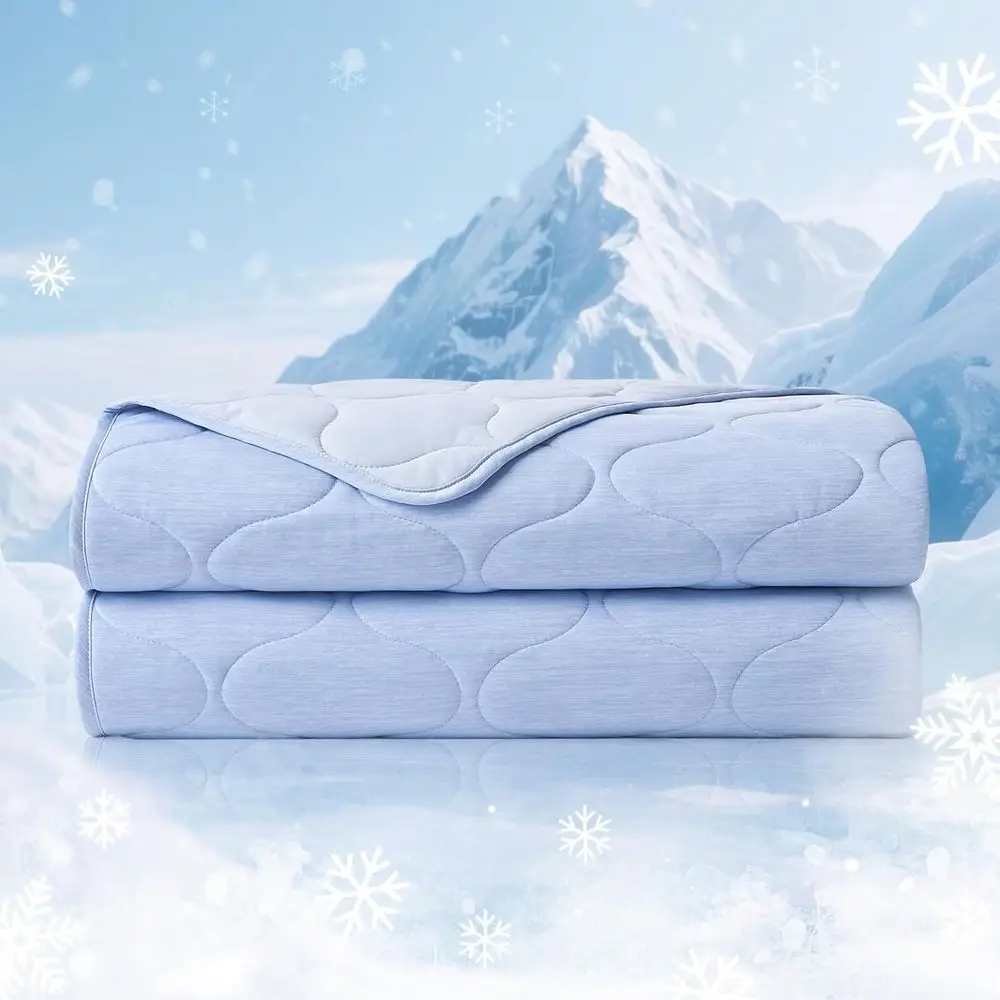 

Lightweight Breathable Dual-Sided Cooling Blanket, Ideal for Hot Sleepers, Cool Blue, 60x80