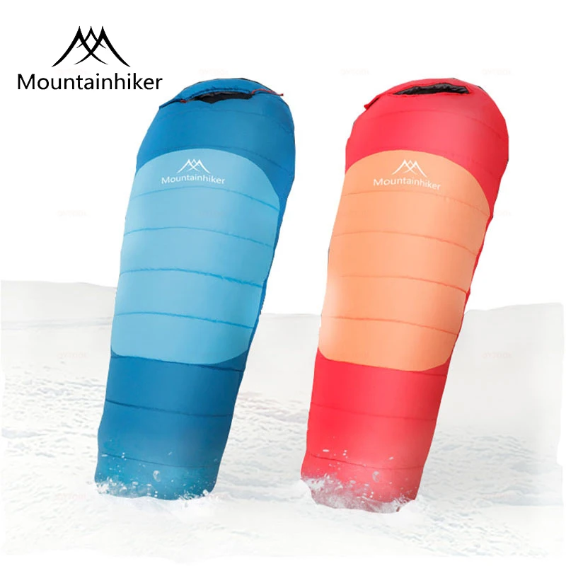 Mountainhiker Mummy Sleeping Bag Cotton Filled Portable Folding Camping Sleeping Bag Adult Outdoor Winter Autumn Thicken Hiking