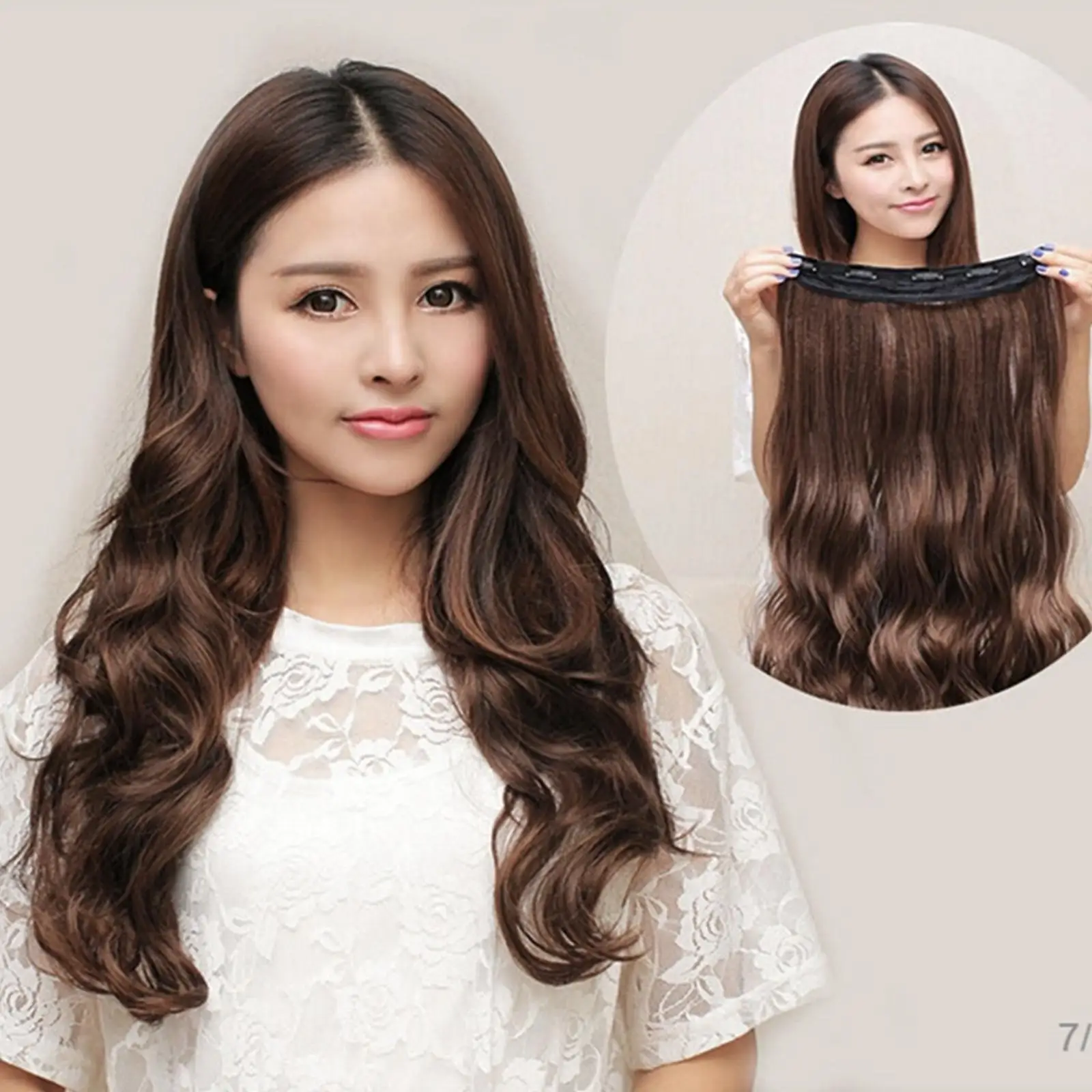 Curly Synthetic Hair Dark Brown Wig Extensions Hair Curtains Short Hair Long Hair Extensions Simulated Wig Patches