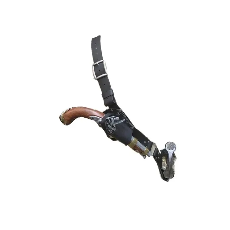 Średniowieczny piracki pas na ramię, uchwyt na miecz, pochwa, kostium rycerza, muszkietera, skórzana kabura na pistolet z zapalniczką, akcesorium