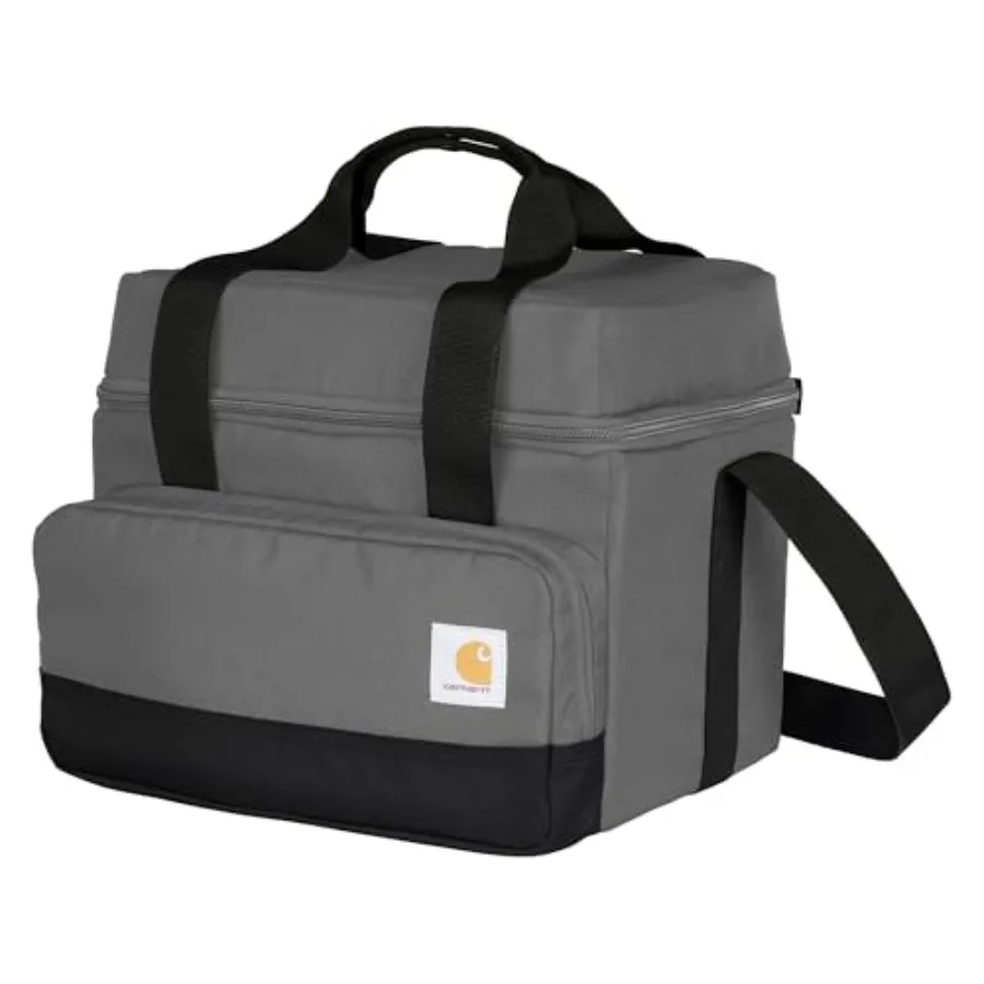 

Insulated Two Compartment Cooler, Durable Water Repellent Material W/Front Zippered Pocket for Camping, Beach and Travel