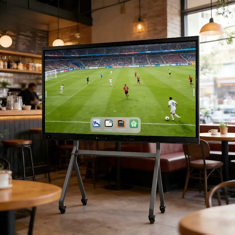 

85 -100 Inch 4K Multi-Touch Business Board With Camera Flat Panel for Football Match Dual System Interactive Boards
