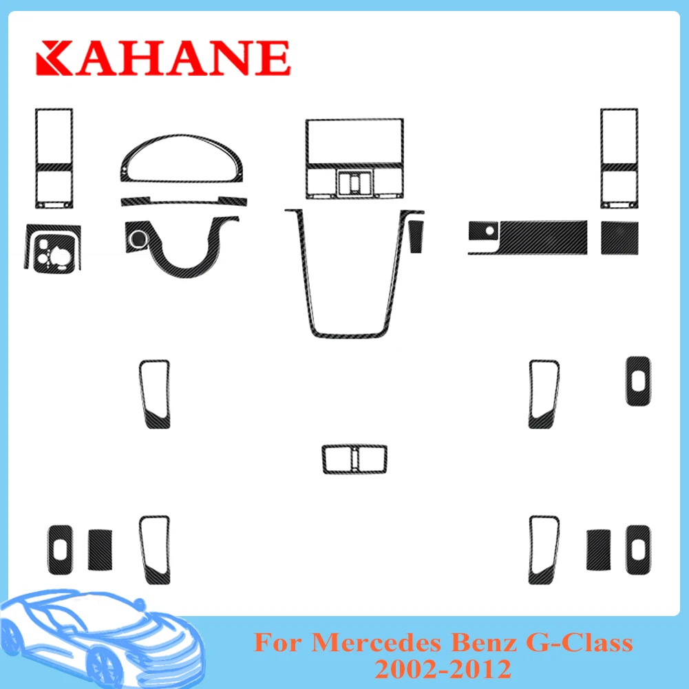 Black Carbon Fiber Car Sticker For Mercedes Benz G Class W463 2002-2012 Headlamp Knob Decoration Cover Trim