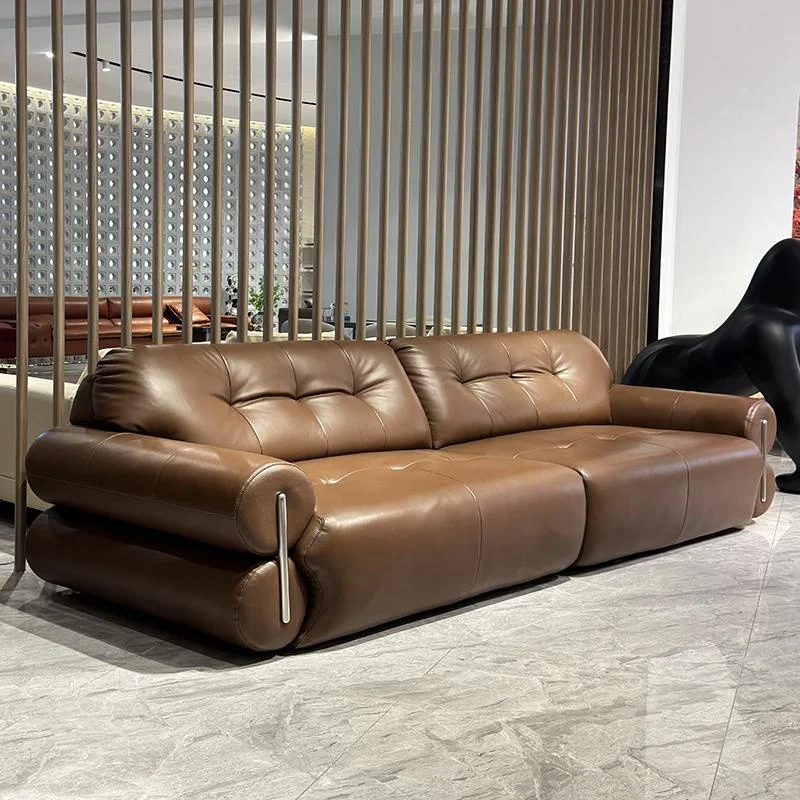 #Intelligent Leather Electric Sofa Bed Multifunctional with Remote Control Retractable Return Ancestral Living Room Furniture