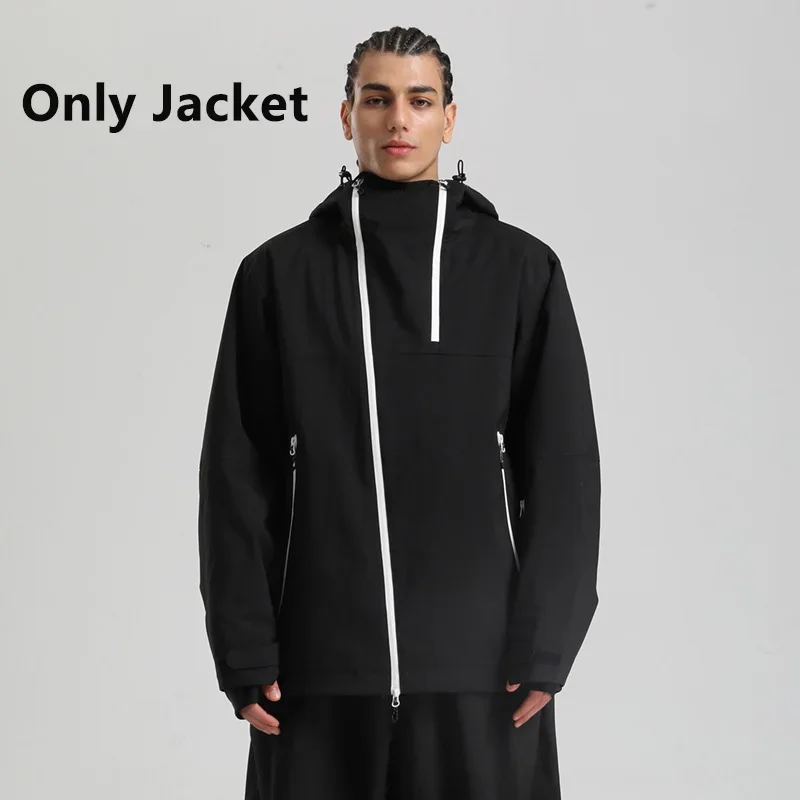 New Winter Ski Jacket Men Outdoor Windproof Waterproof Snow Jacket Women Warm Breathable Casual Sports Loose Hooded Ski Suit