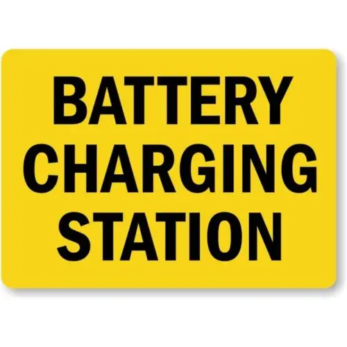 Battery Charging Station Aluminum Weatherproof Sign p1115