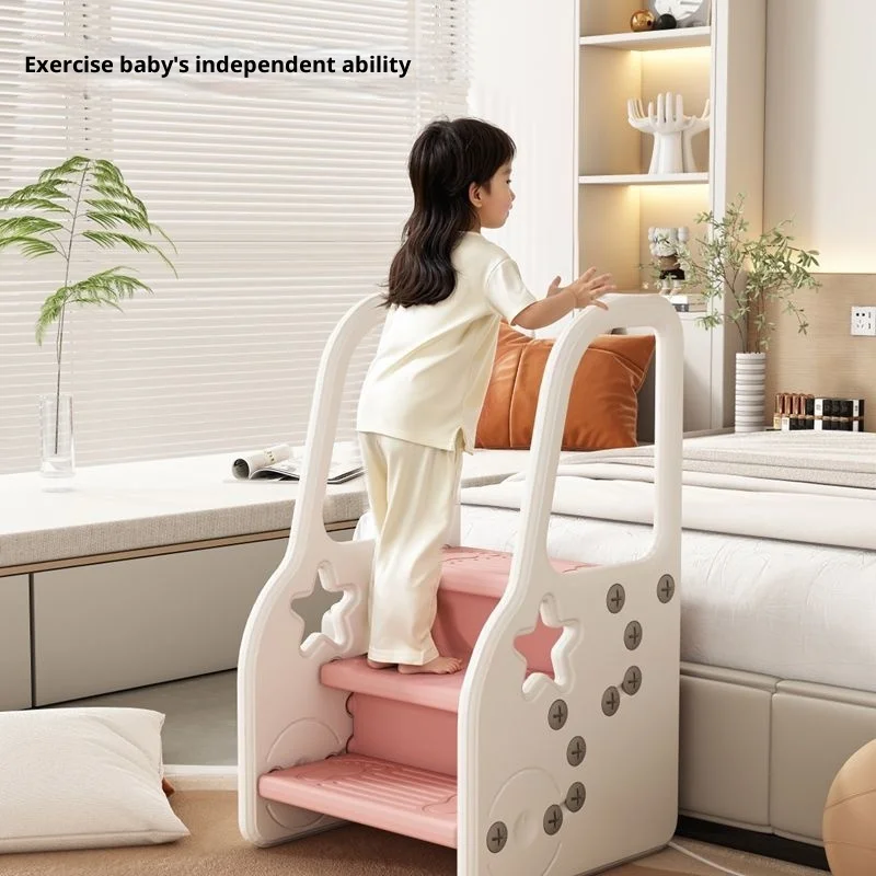 Kids Foldable Step Stool Ladder Adjustable Height Anti Slip Stable Sink Reach Brush Teeth Potty Training Learning Tower Portable