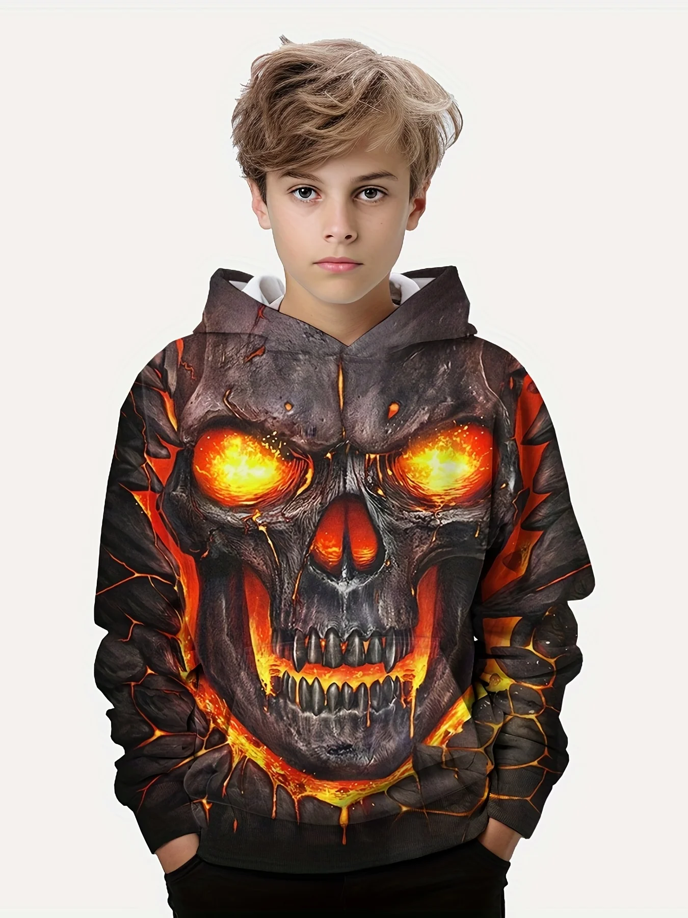 

Stylish Lion 3D Print Boys Casual Pullover Long Sleeve Hoodies Sweatshirt For Spring Fall, Kids Hoodie Tops Outdoor