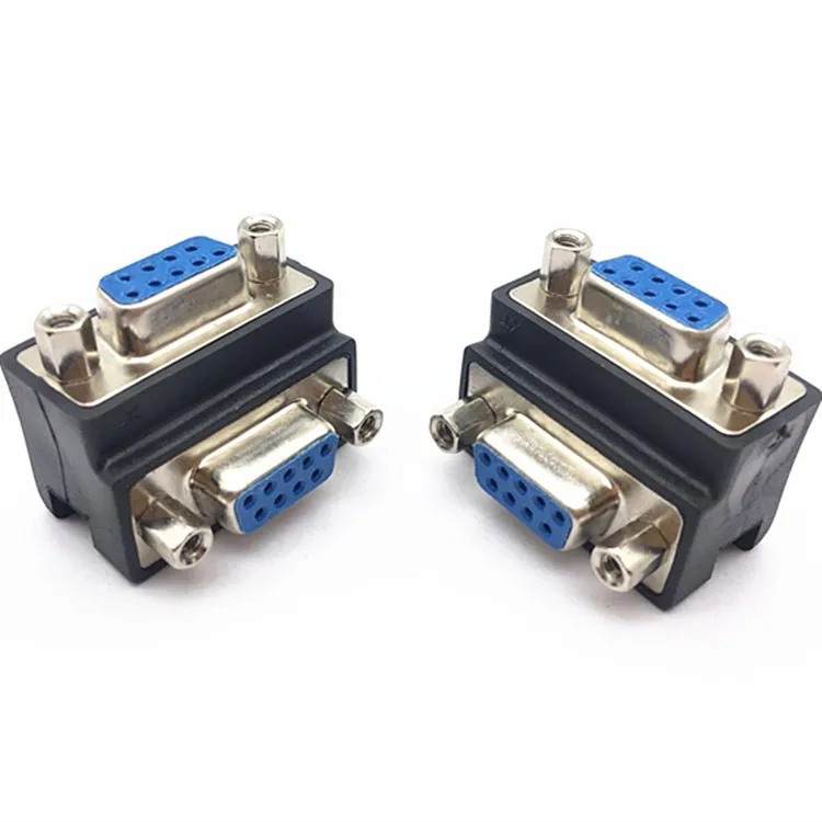 

10pcs DB9 female to female serial port conversion head bend angle DB9 wire pair connector 9-hole to 9-hole straight through head