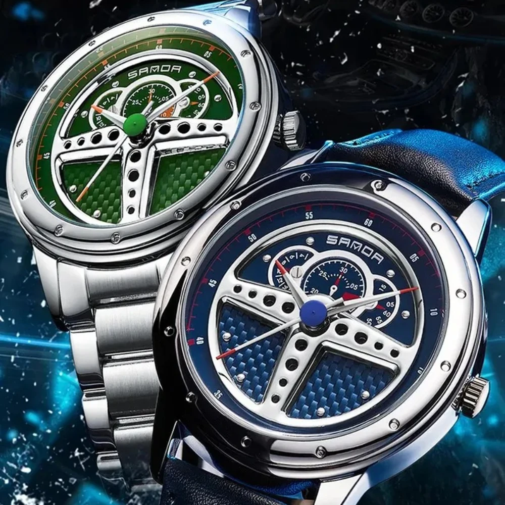 

SANDA 1110, мужские кварцевые часы, простые часы со стальной полосой, деловая серия колес, крутой минималистичный дизайн, хит продаж, часы для мужчин