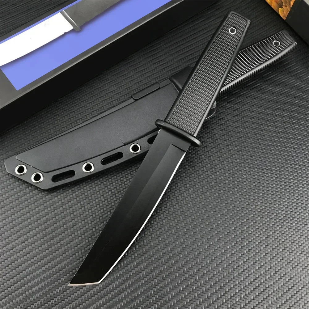 2024EDC Black and White Knife for outdoor use, a portable basic tool for hiking, exploring and camping High hardness knife