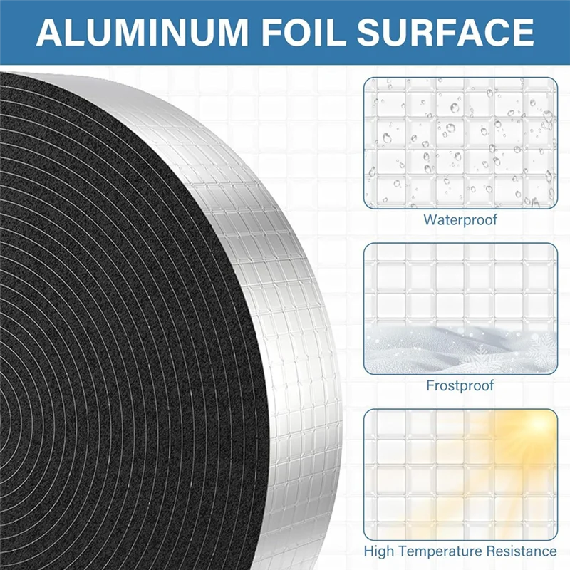 Pipe Wrap Insulation, Aluminum Foil Facing Pipe Wrap Insulation Tape For Outdoor Hot Water Pipe Freezing In Winter-AA26